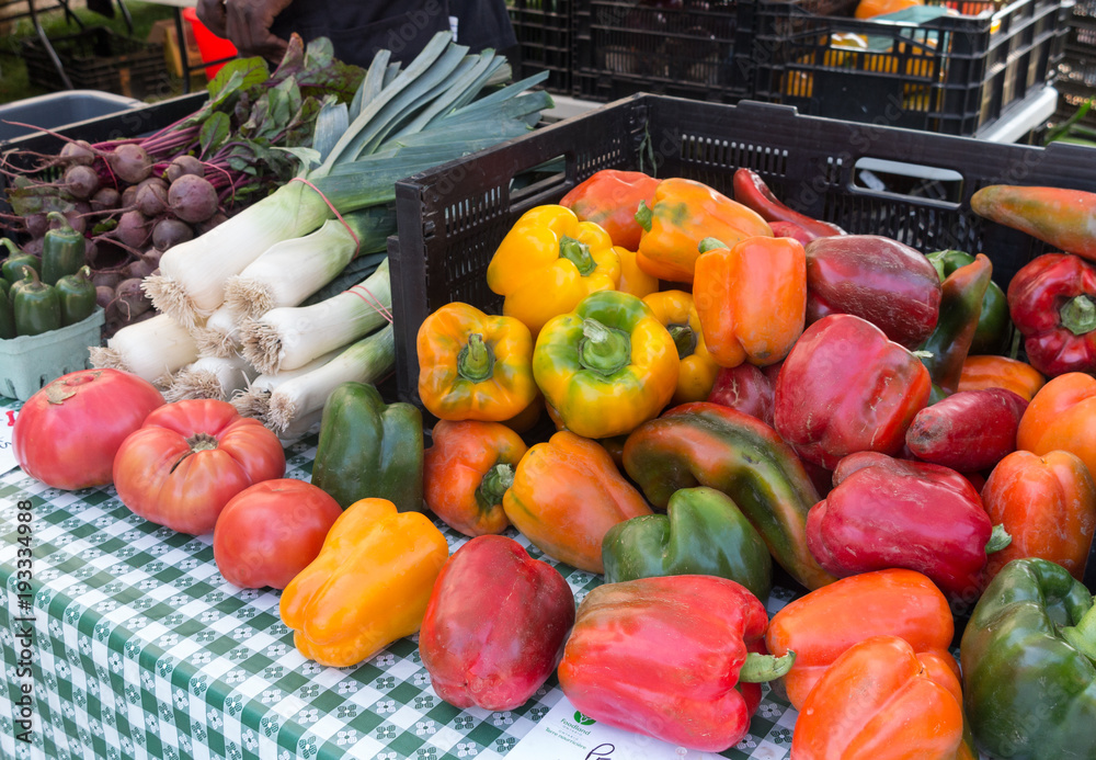 Organic produce at outdoor farmers Market