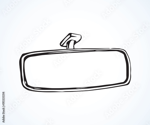 Car mirror. Vector drawing