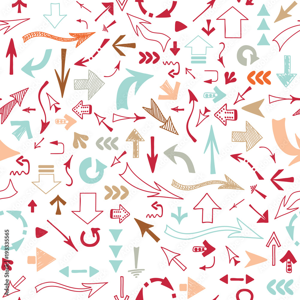 Seamless pattern with multi-colored arrows.