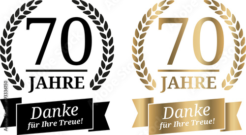 Signet 70 Jahre Gold und Schwarzweiß