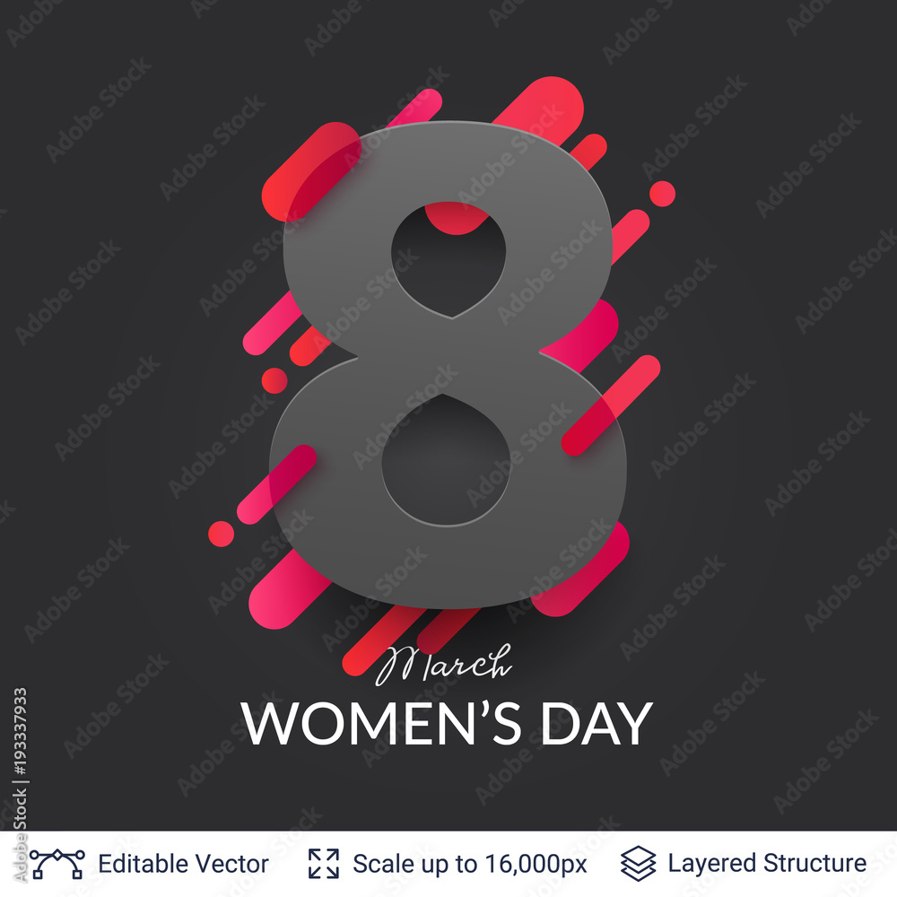 Greeting card for International Women's Day. Greeting card for International Women's Day.