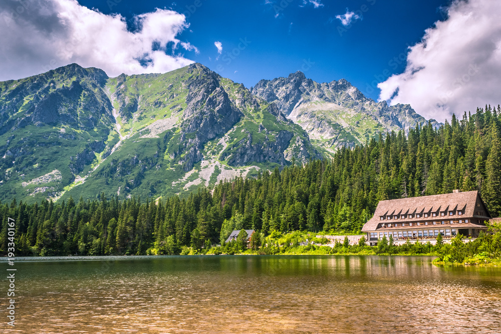 Fototapeta premium Popradske pleso - mountain lake located in the High Tatras, Slovakia.