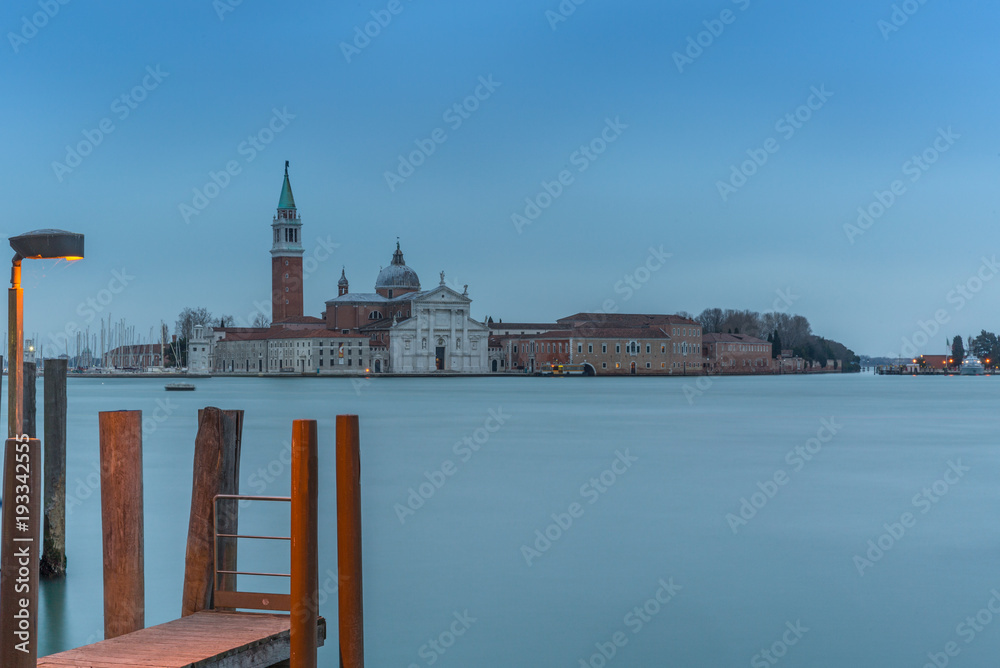 A quiet view at sunset of the Isola di San Giorgio Maggiore from Piazza San Marco in Venice - 2