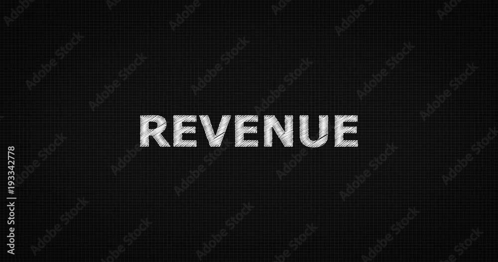 Writing or sketching a word REVENUE Writing or sketching a word REVENUE