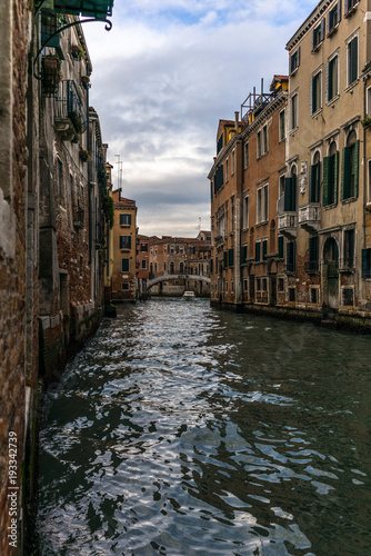 View of the channels and old palaces in Venice in the morning - 3