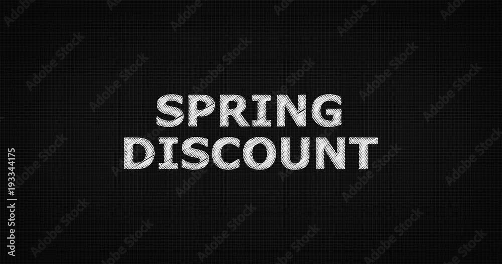 Writing or sketching a word SPRING DISCOUNT Writing or sketching a word SPRING DISCOUNT