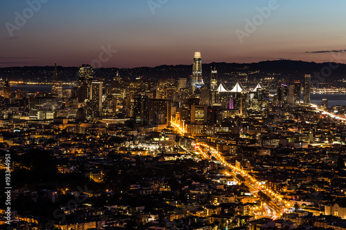 A gorgeous San Francisco downtown night view.