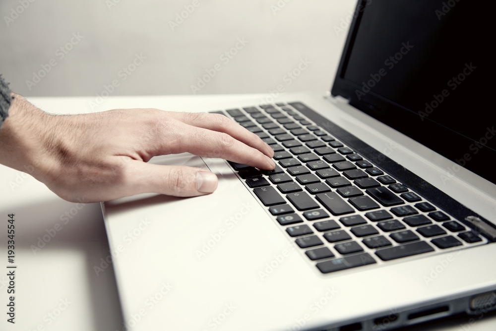 man hand on keyboard man hand on keyboard