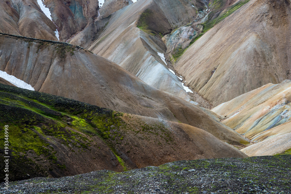 Obraz premium Volcanic mountains of Landmannalaugar in Fjallabak Nature Reserve. Iceland