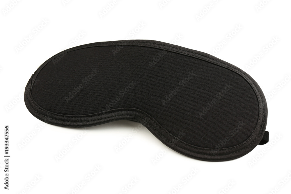 Black sleeping mask isolated on white Black sleeping mask isolated on white