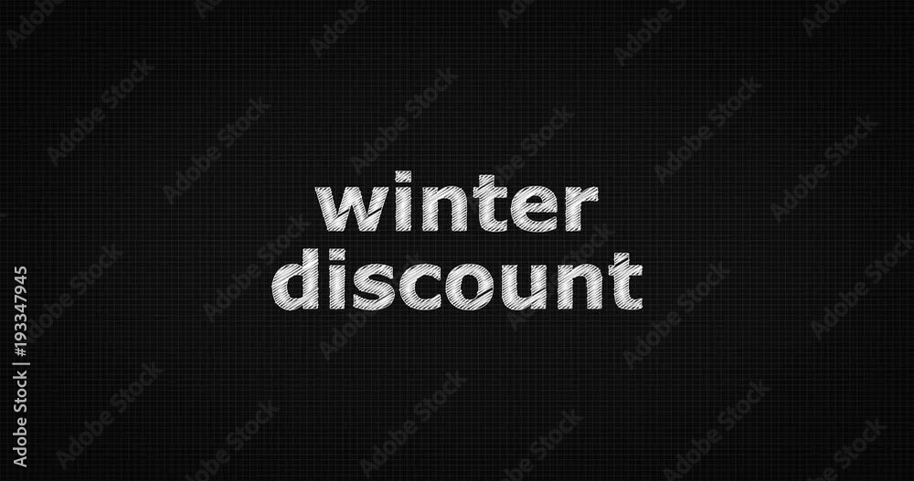 Writing or sketching a word WINTER DISCOUNT Writing or sketching a word WINTER DISCOUNT