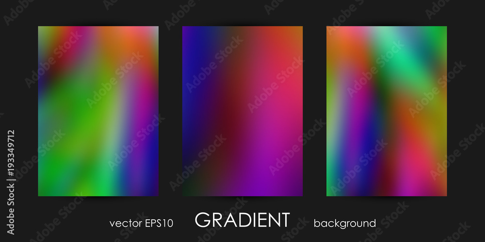 Set of Trendy Gradient Backgrounds for Cover, Flyer, Brochure, Poster, Wedding Invitation, Wallpaper, Backdrop.