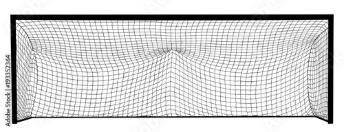 Soccer goal net construction vector silhouette illustration isolated on white background. Empty football goal. photo