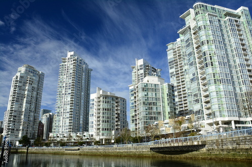 High end luxury condominiums in the Yaletown district of Vancouver BC Canada.