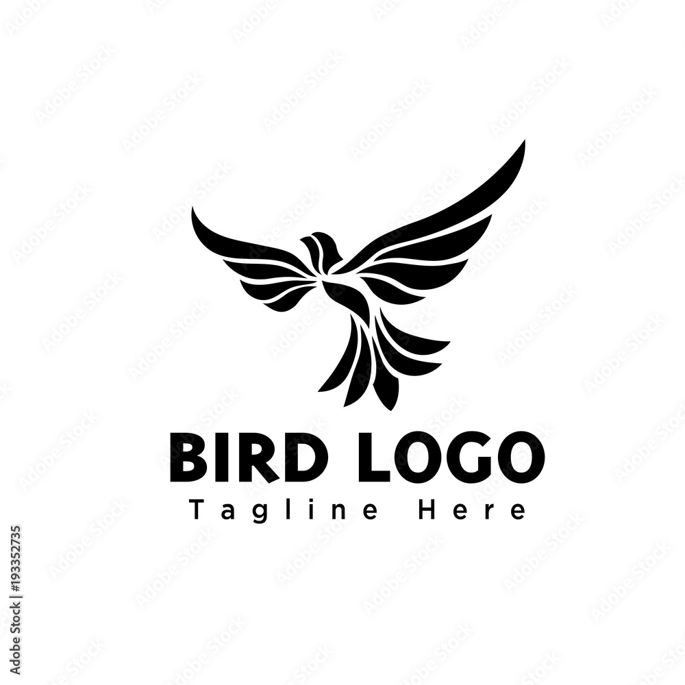 Abstract classic bird art logo