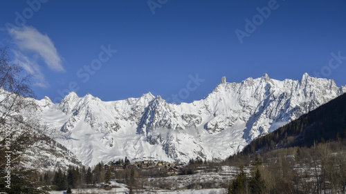 Panoramic view of the winter alps mountain - Valle d'Aosta