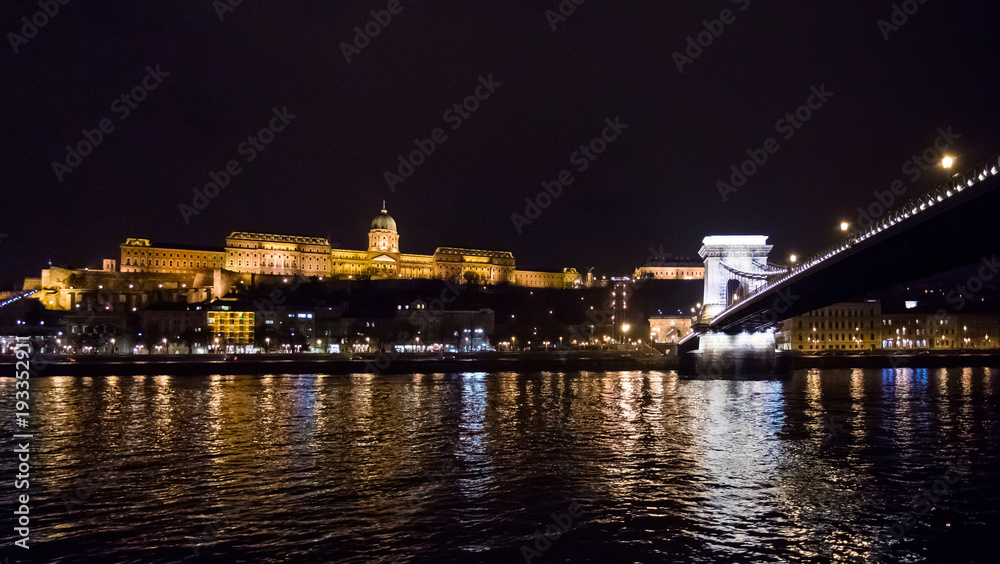 View of Budapest city with Danube river and the parliament, Hungary.