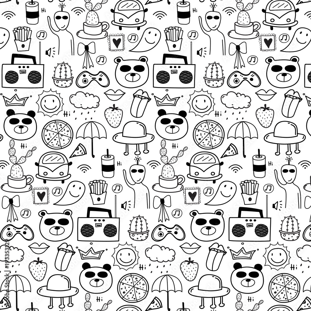 Pattern With Line Hand Drawn Doodle Lovely Background. Doodle Funny. Handmade Vector Illustration. Pattern With Line Hand Drawn Doodle Lovely Background. Doodle Funny. Handmade Vector Illustration.