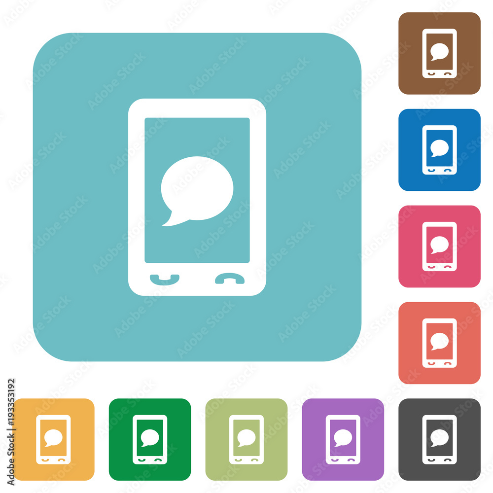 Mobile sms message rounded square flat icons Mobile sms message rounded square flat icons