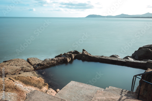 Photography shot of the north sea on the east coast of dublin during the sunset