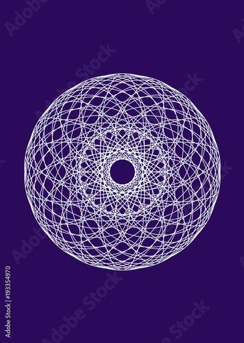 Mandala on a blue background. Artistic background. object of rotation. Vector graphics 1