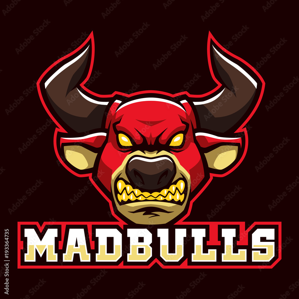 Mad bulls sign and symbol logo vector