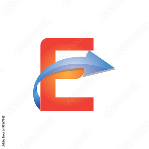 Free Download E Letter Arrow Logo Element - GFXLoad