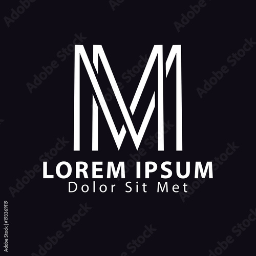 MM Letter Line Logo Element