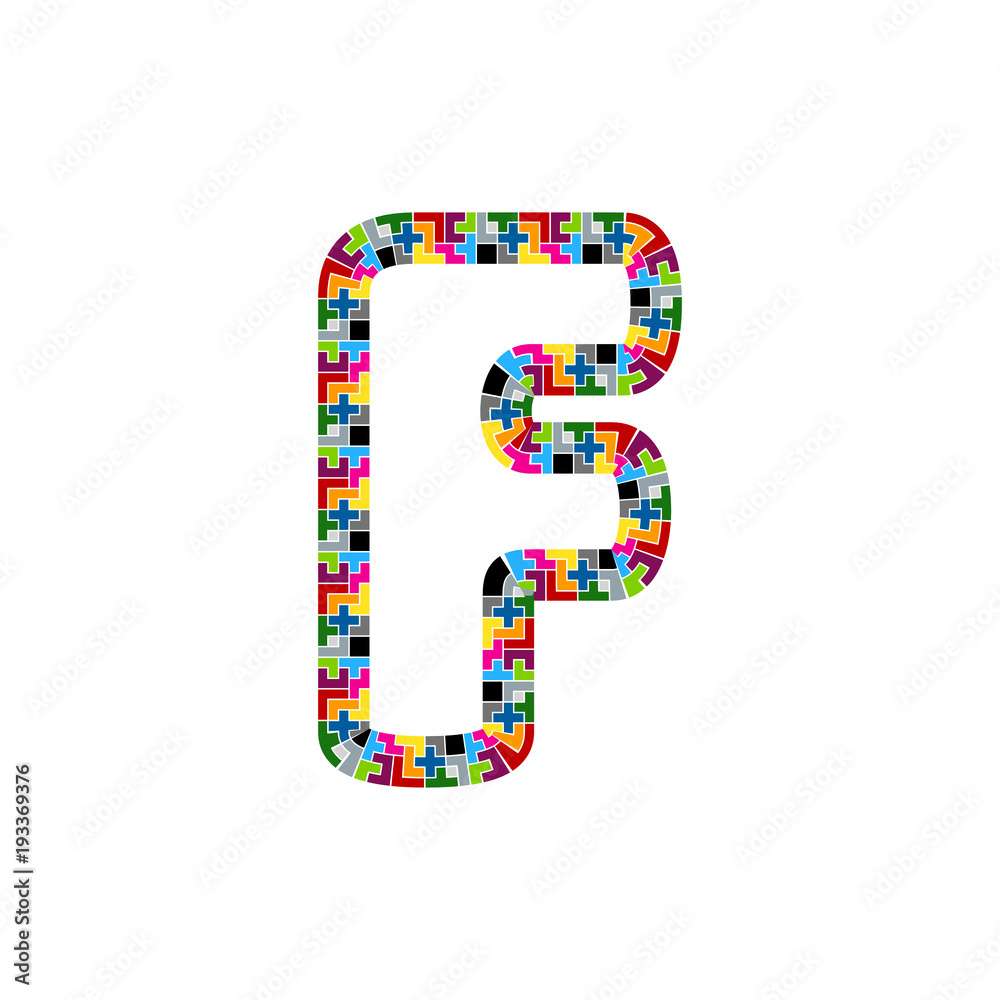 F Block Puzzle Letter Logo Icon Design F Block Puzzle Letter Logo Icon Design