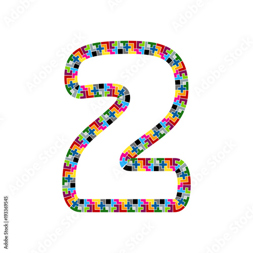 2 Block Puzzle Letter Logo Icon Design