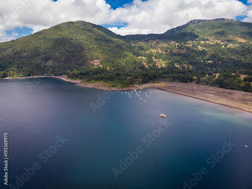 Wallpaper Mural Beautiful landscape from the air showing a lake and beach from above Torontodigital.ca