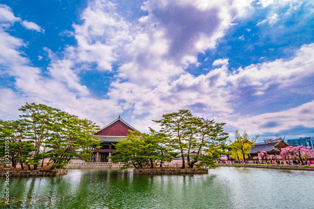 Spring landscape of Kyeongbokgung Palace. Seoul, South Korea. Spring landscape of Kyeongbokgung Palace. Seoul, South Korea.