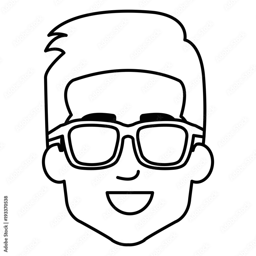 young man head with glasses avatar character vector illustration design young man head with glasses avatar character vector illustration design