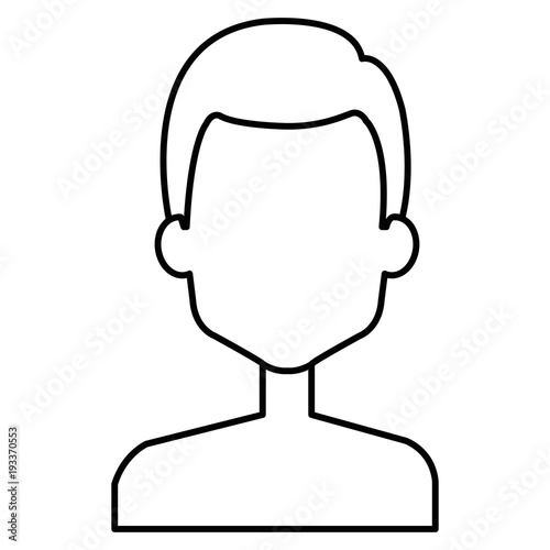 young man shirtless avatar character vector illustration design