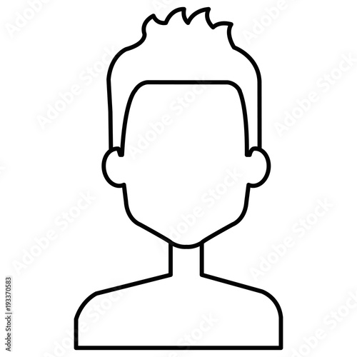 young man shirtless avatar character vector illustration design