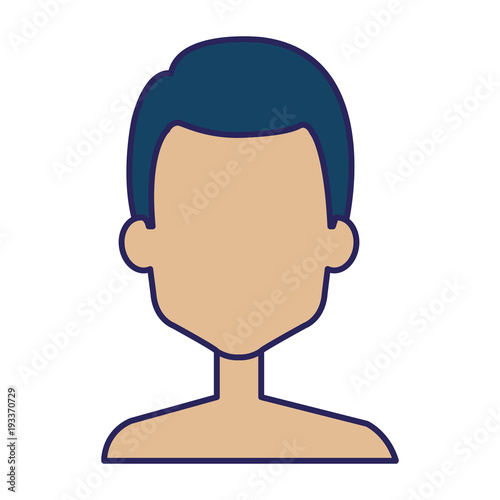young man shirtless avatar character vector illustration design