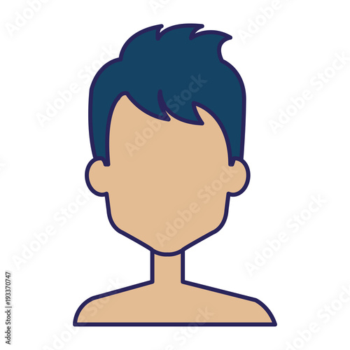 young man shirtless avatar character vector illustration design