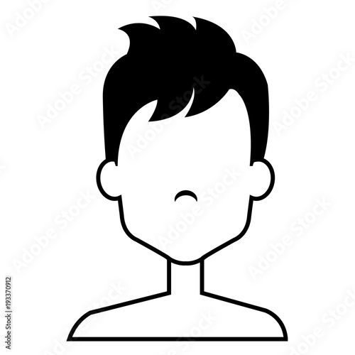 young man shirtless avatar character vector illustration design