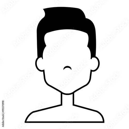 young man shirtless avatar character vector illustration design