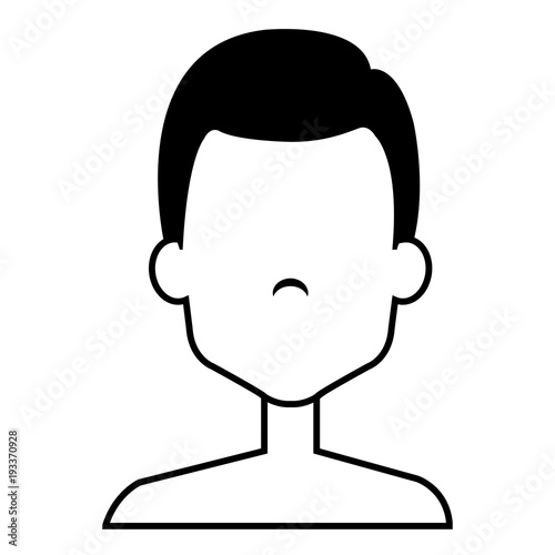 young man shirtless avatar character vector illustration design
