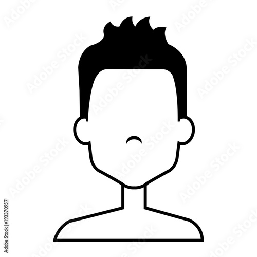young man shirtless avatar character vector illustration design