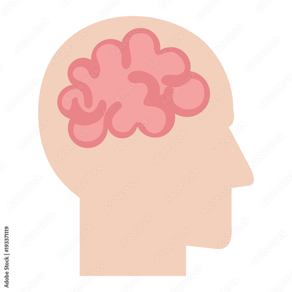 brain storming with head profile vector illustration design brain storming with head profile vector illustration design