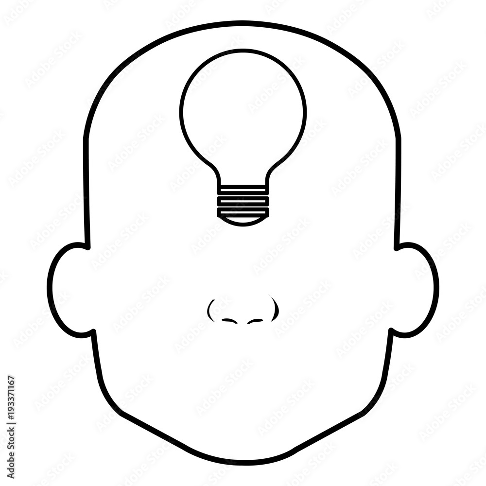head profile human with bulb vector illustration design head profile human with bulb vector illustration design