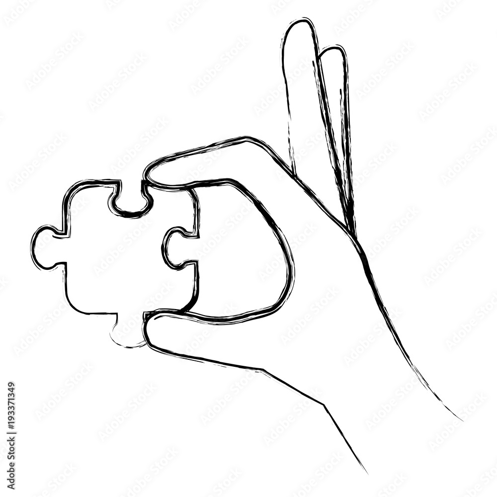hand with puzzle game piece icon vector illustration design hand with puzzle game piece icon vector illustration design