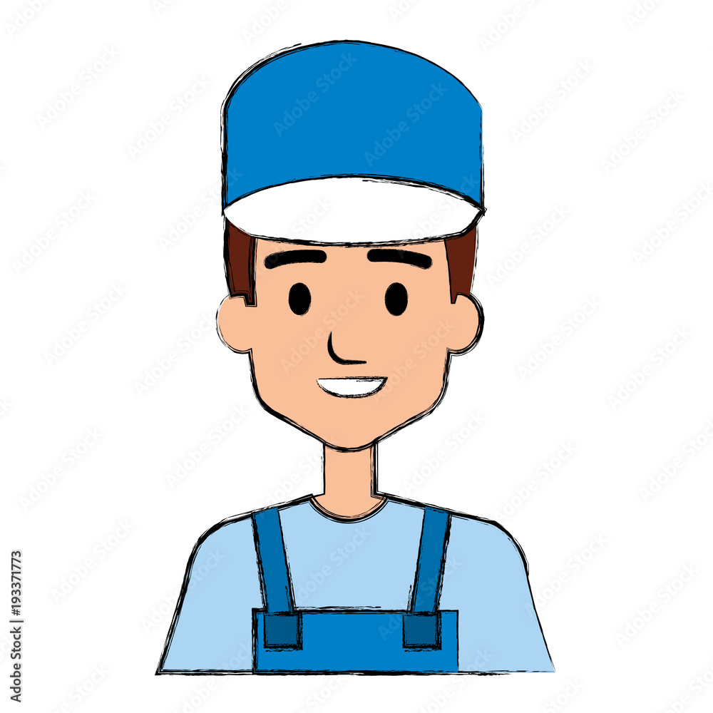 plumber worker avatar character vector illustration design