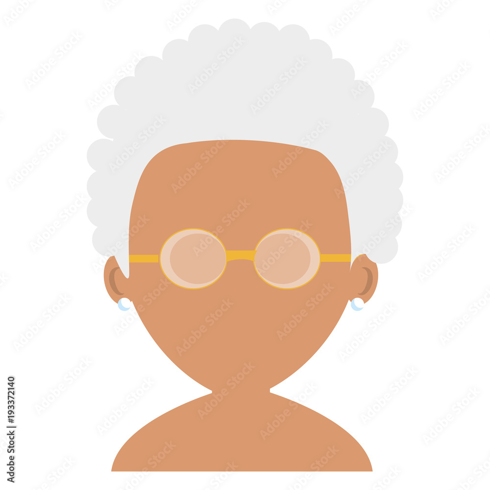 cute grandmother shirtless avatar character vector illustration design