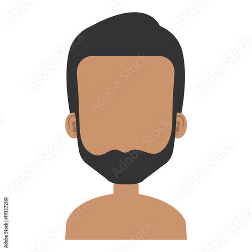 young man shirtless avatar character vector illustration design