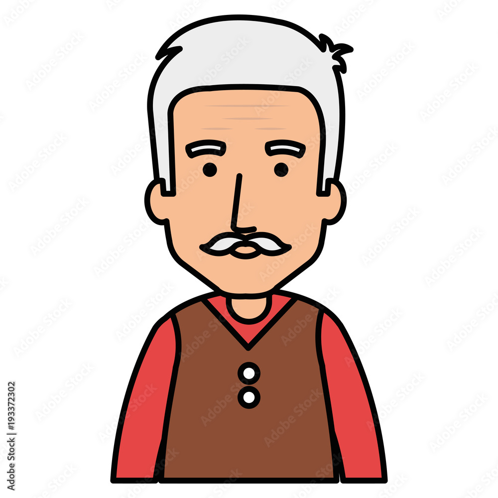 cute grandfather avatar character vector illustration design