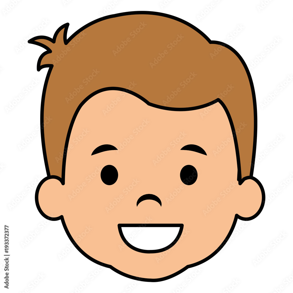 cute and little boy head vector illustration design