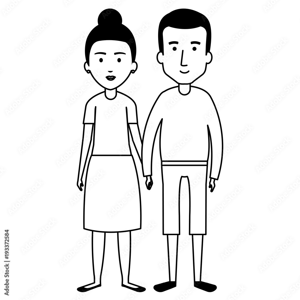 cute mother and father couple characters vector illustration design cute mother and father couple characters vector illustration design